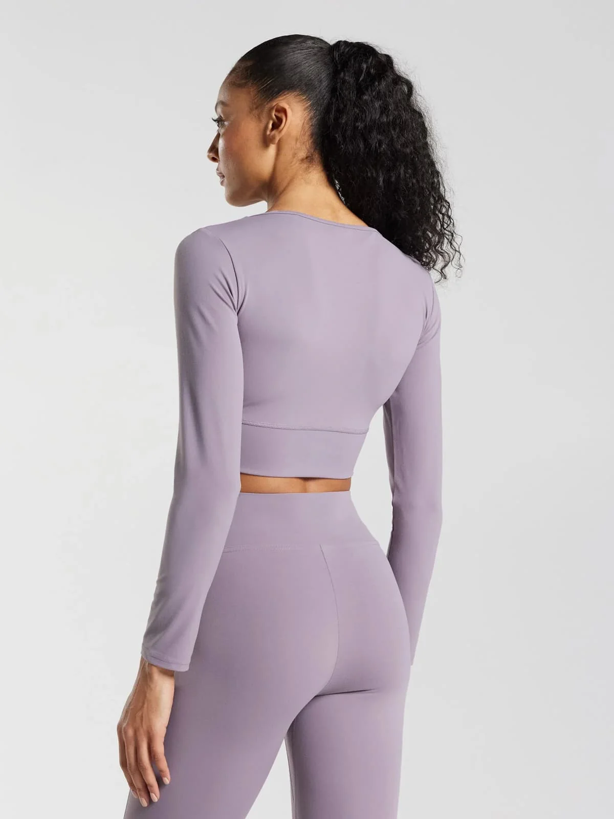 Crossover Long Sleeve Crop Violet - obrazek 2